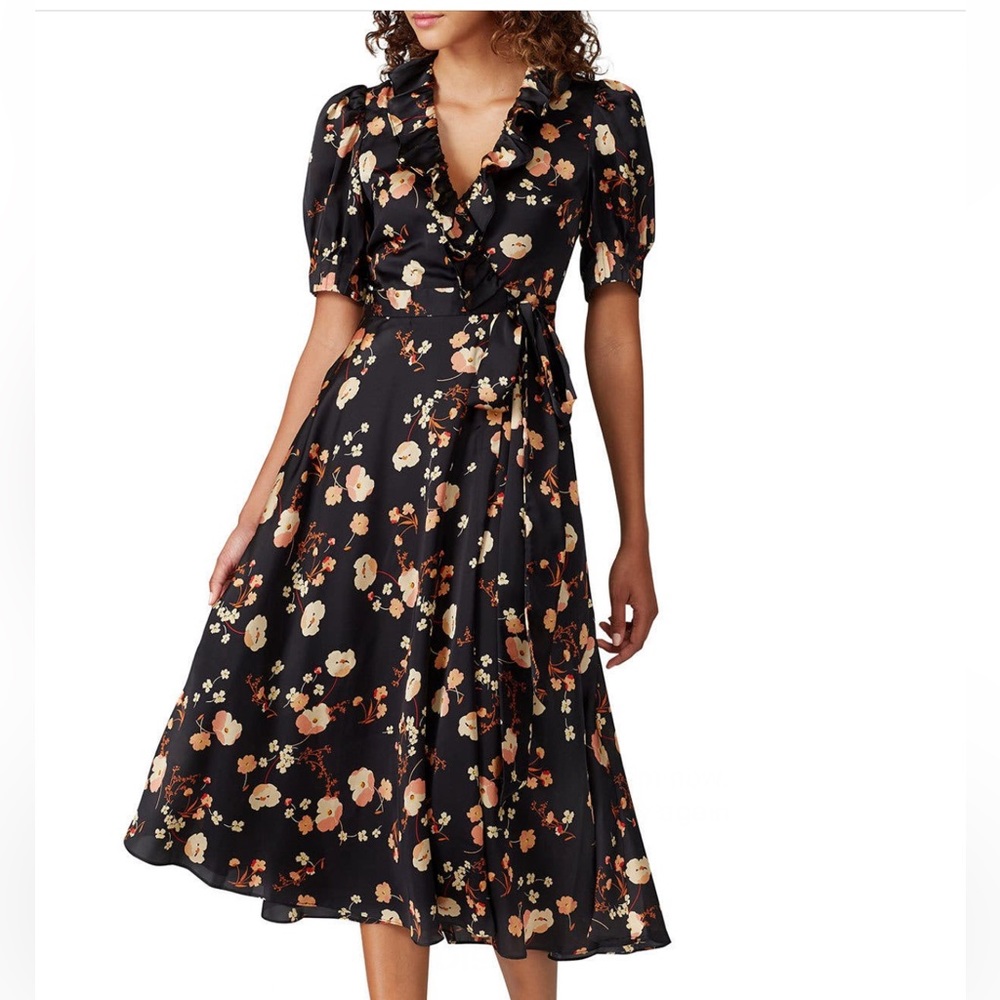 Jill Stuart Anouk Floral Midi Wrap Dress Sz 4